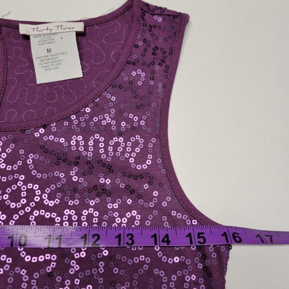 Purple Sleeveless Sequin Shift Dress  Size M   L - Picture 6 of 8
